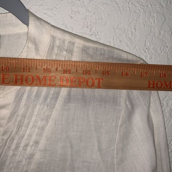Kim Roger’s Linen Cuffed 3/4 Sleeve White Blouse Buttons Closure Size XL - Picture 2 of 7